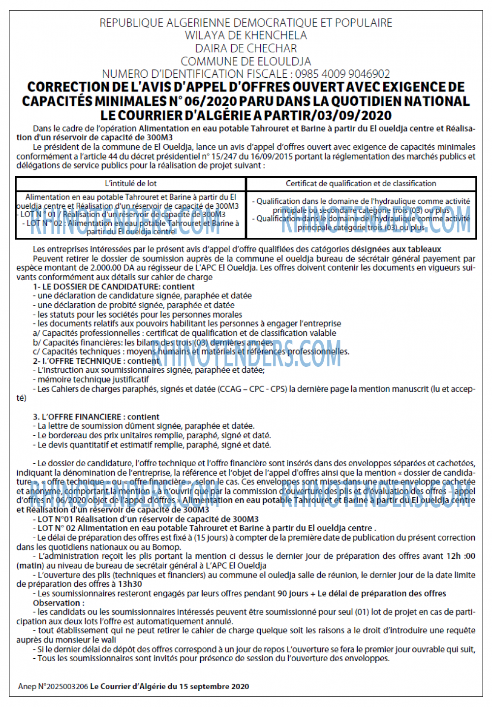 Le Courrier d'Algerie