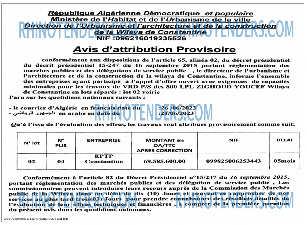 Le Courrier d'Algerie