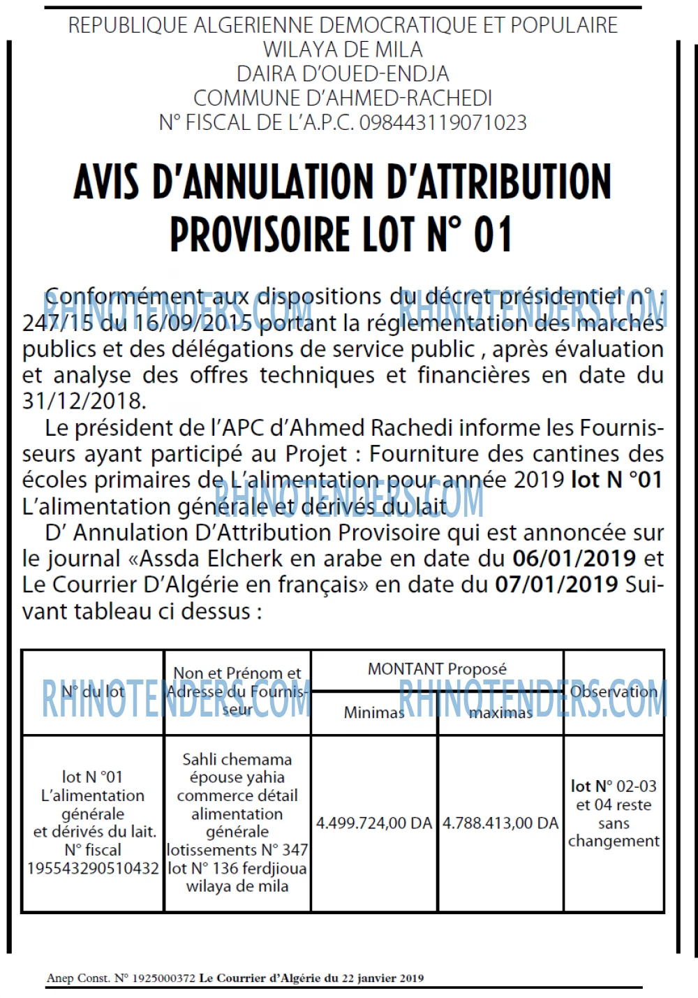 Le Courrier d'Algerie