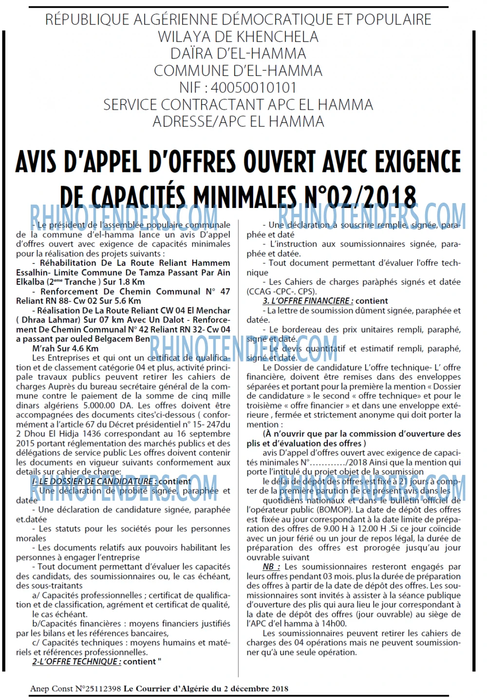 Le Courrier d'Algerie