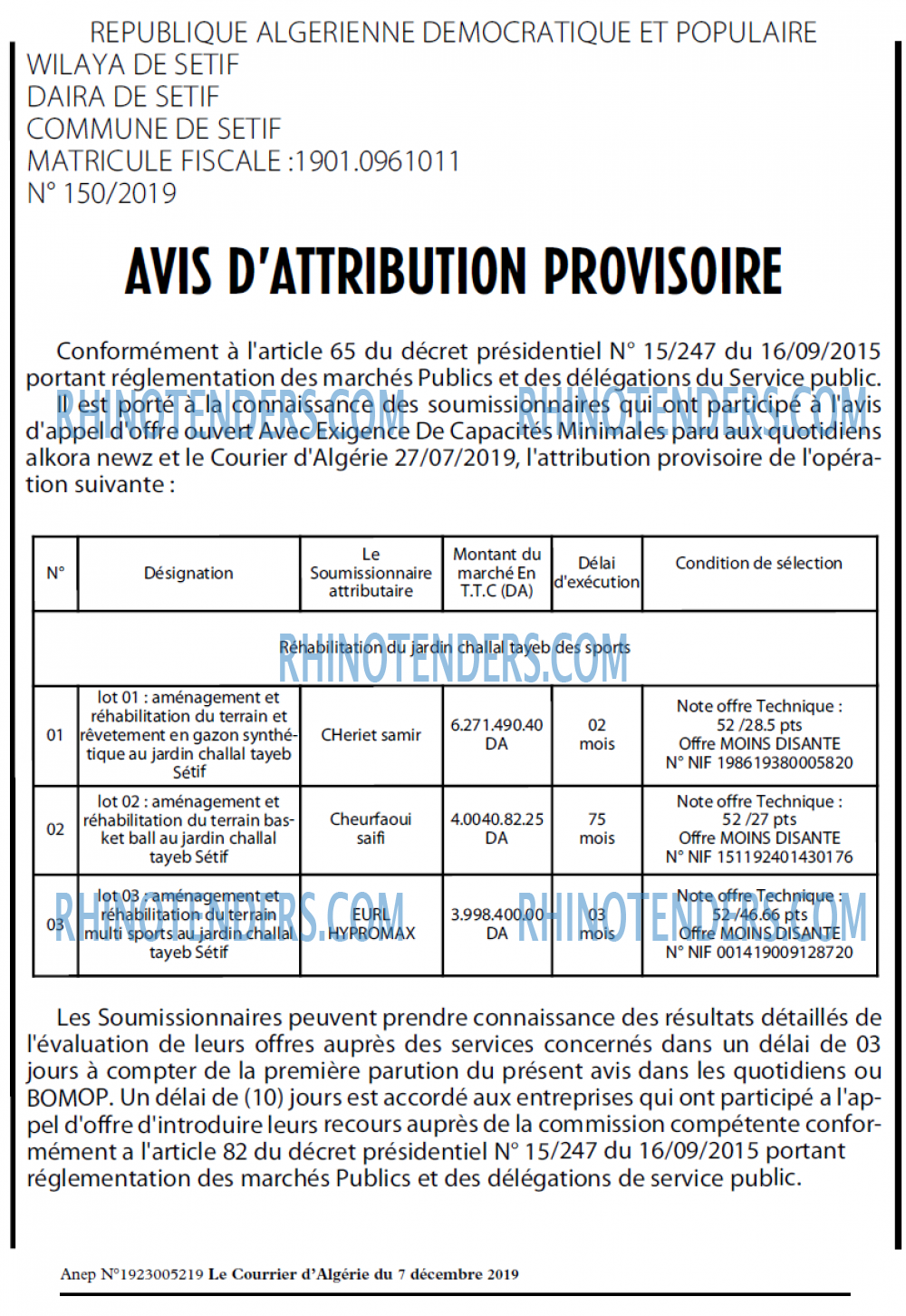 Le Courrier d'Algerie