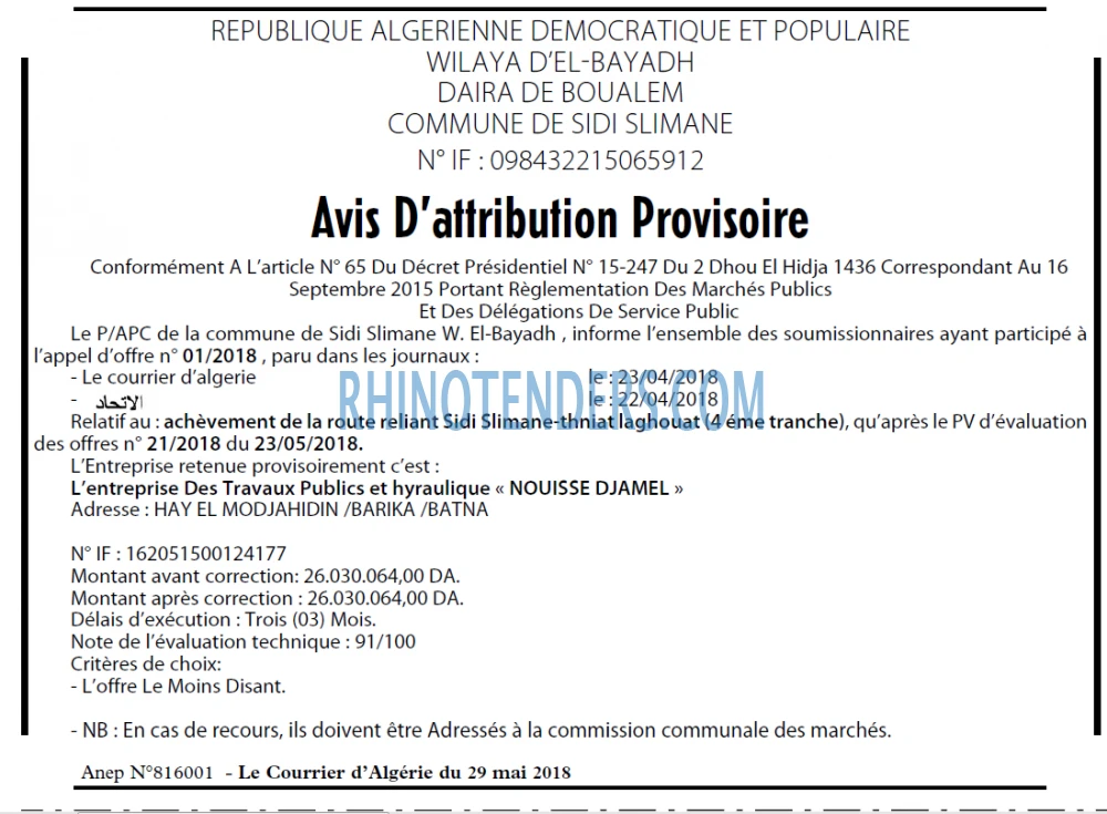 Le Courrier d'Algerie