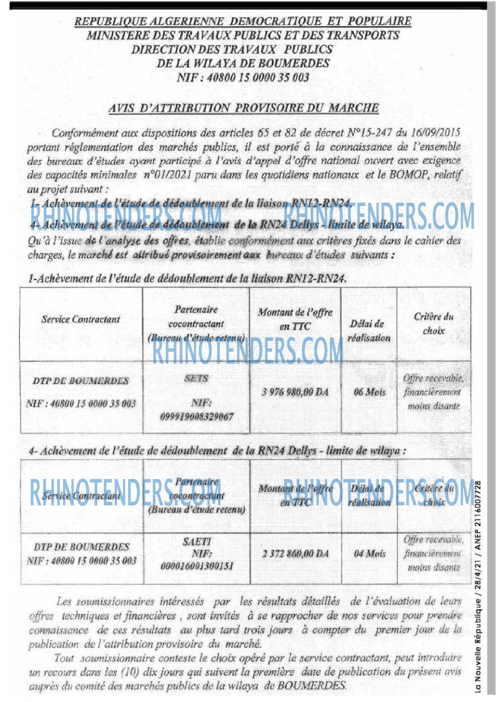 NOUVELLE REPUBLIQUE