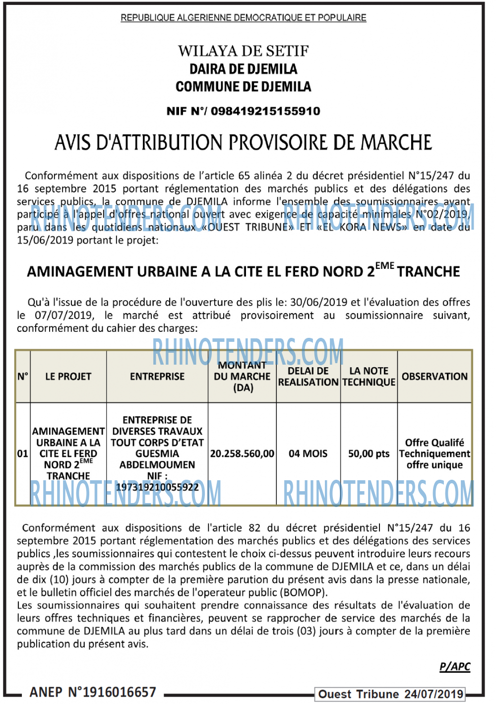 ouest TRIBUNE