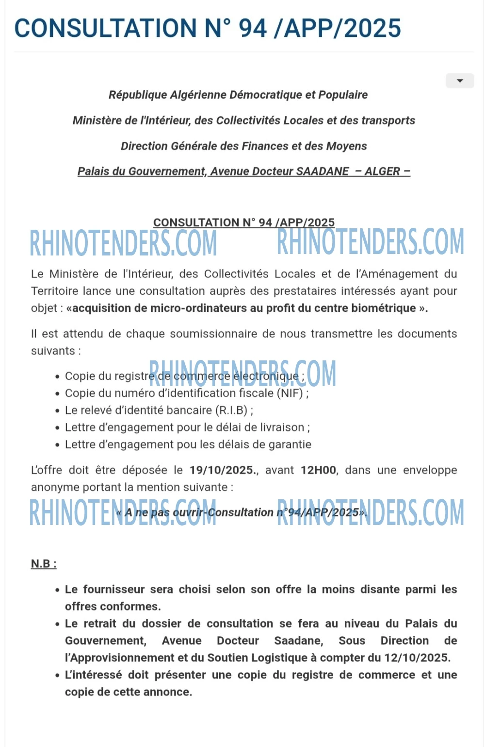 Rhinotenders