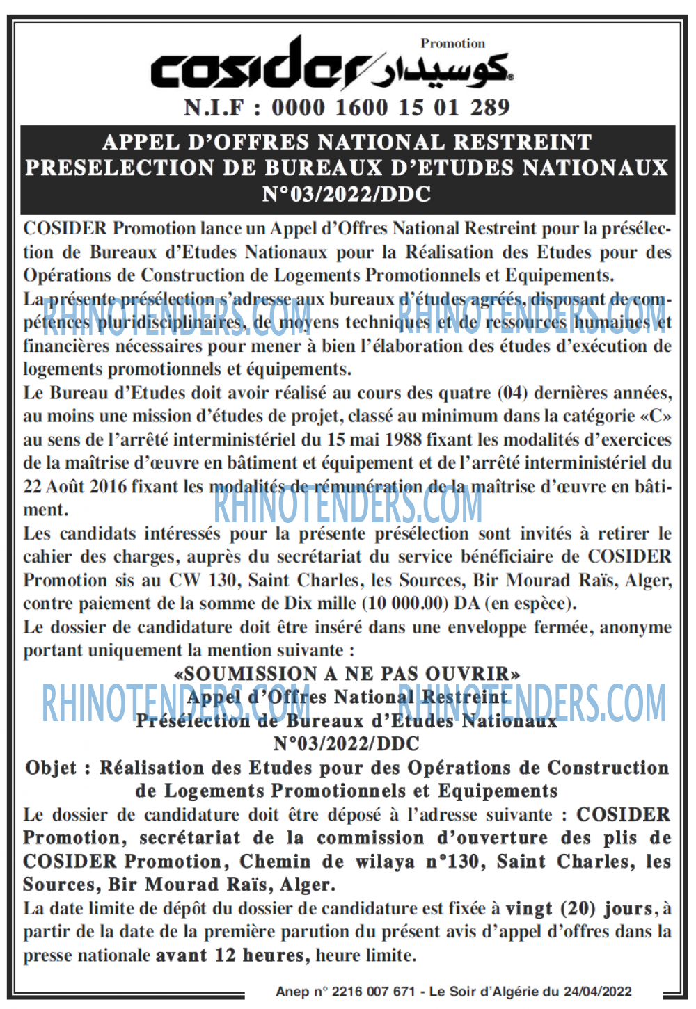 LE SOIR D'ALGERIE