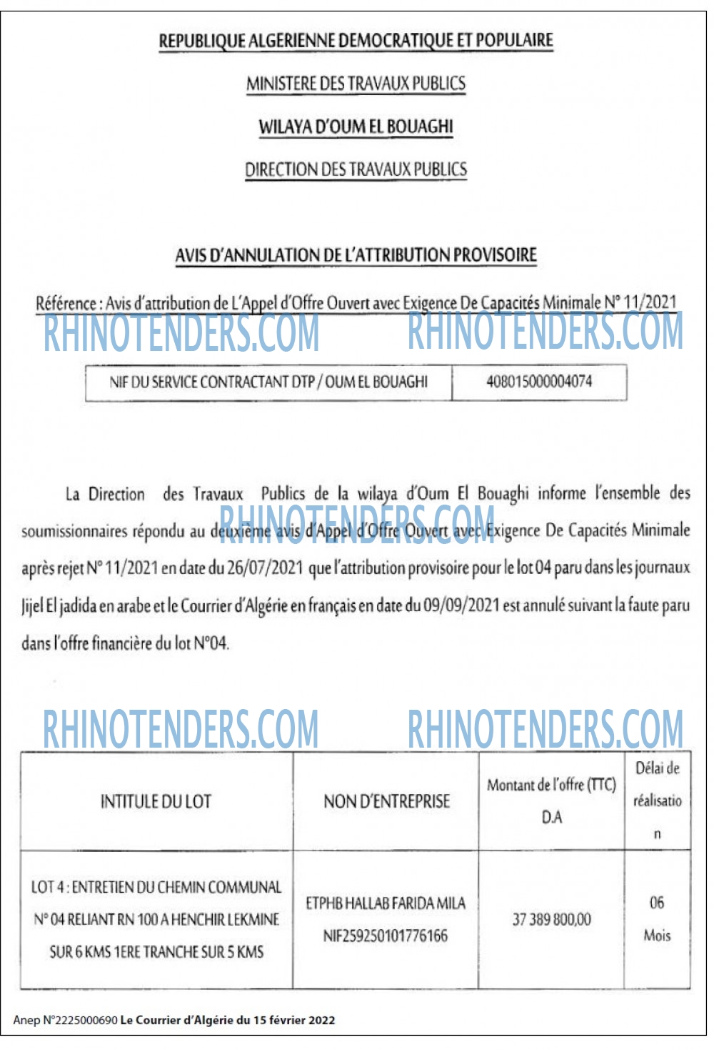 Le Courrier d'Algerie