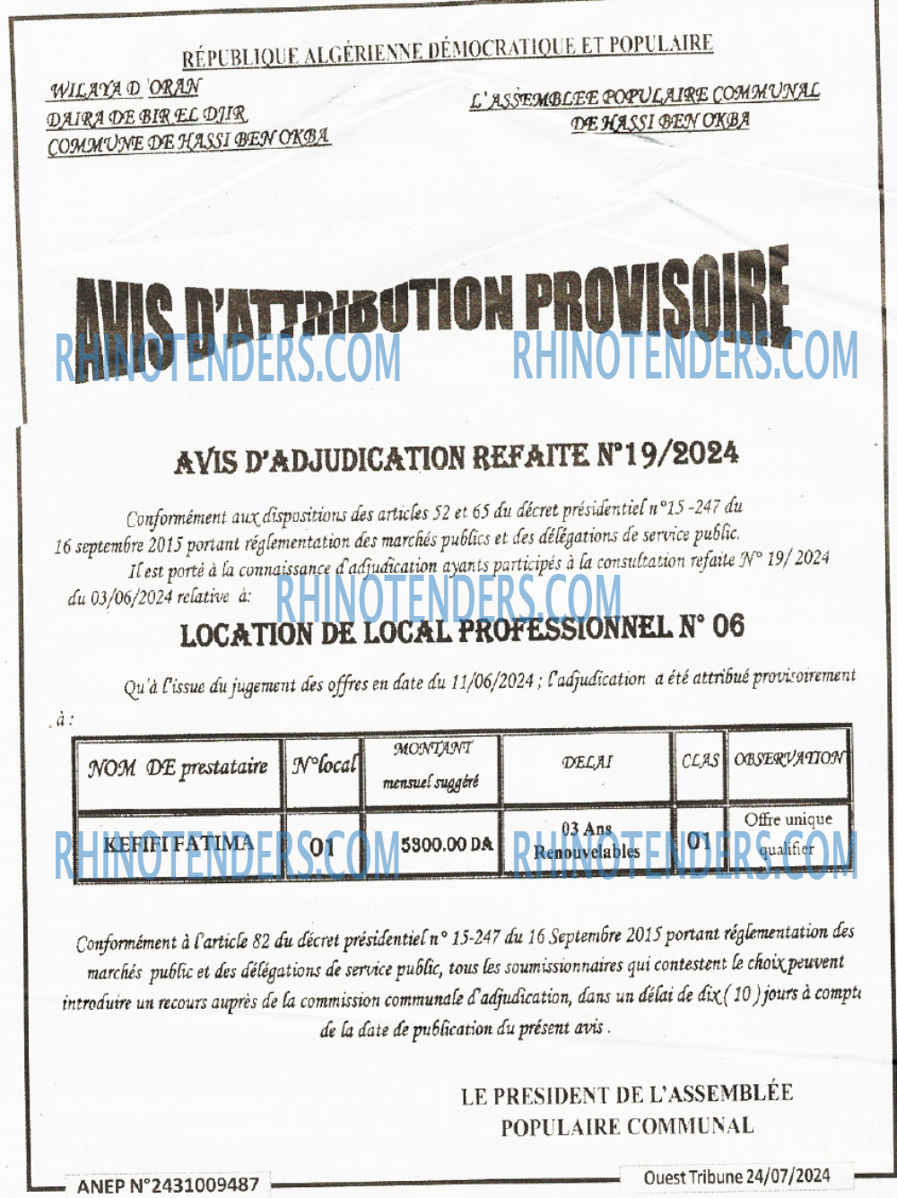 ouest TRIBUNE
