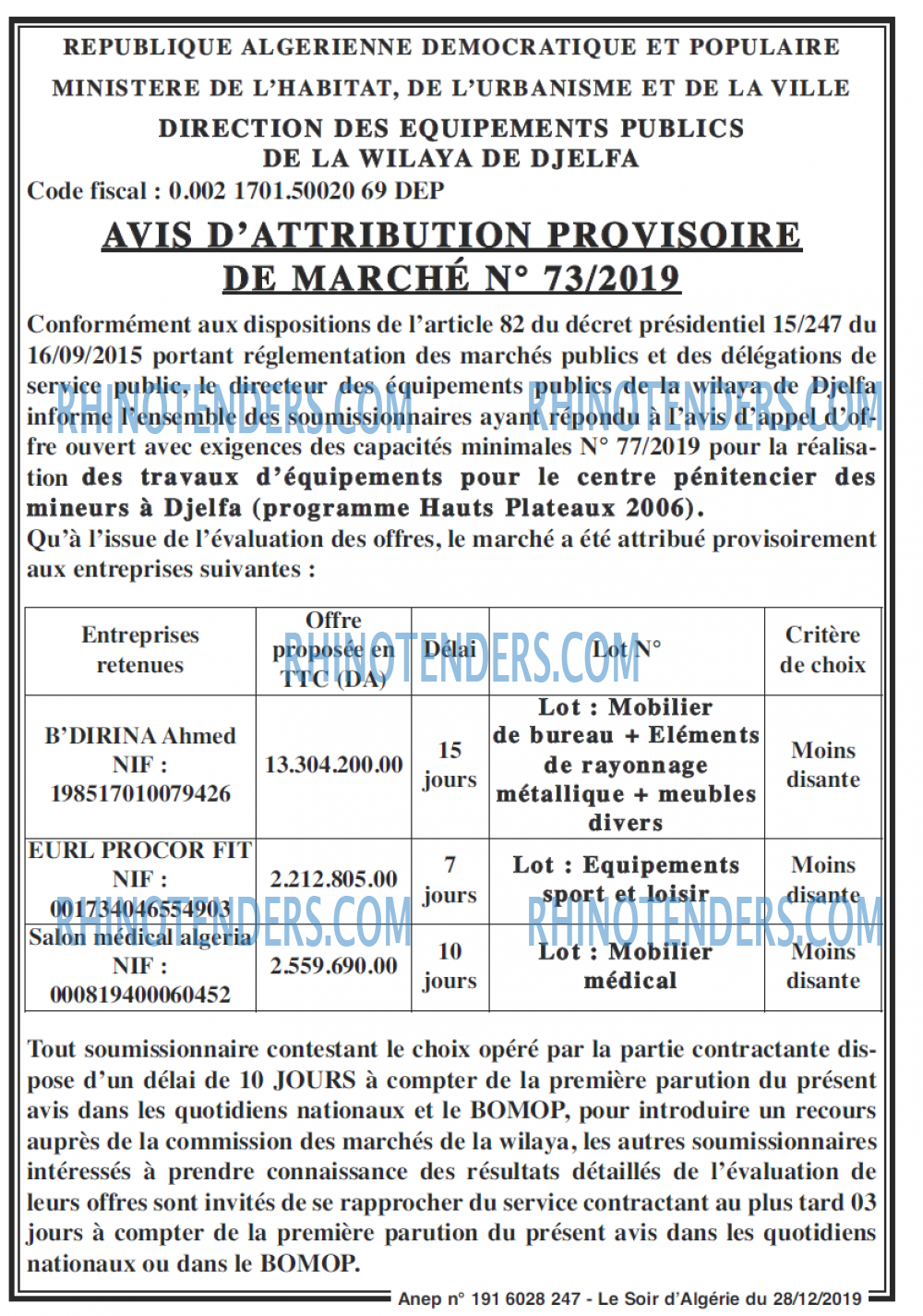 LE SOIR D'ALGERIE