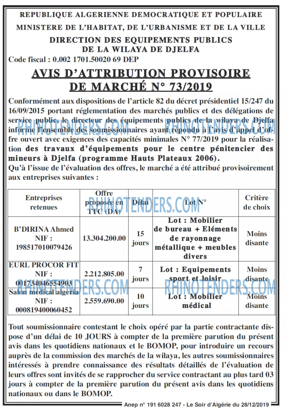 LE SOIR D'ALGERIE