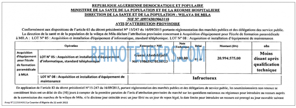 Le Courrier d'Algerie