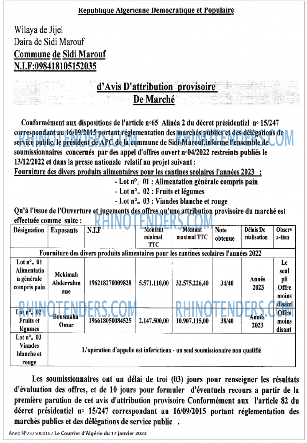Le Courrier d'Algerie