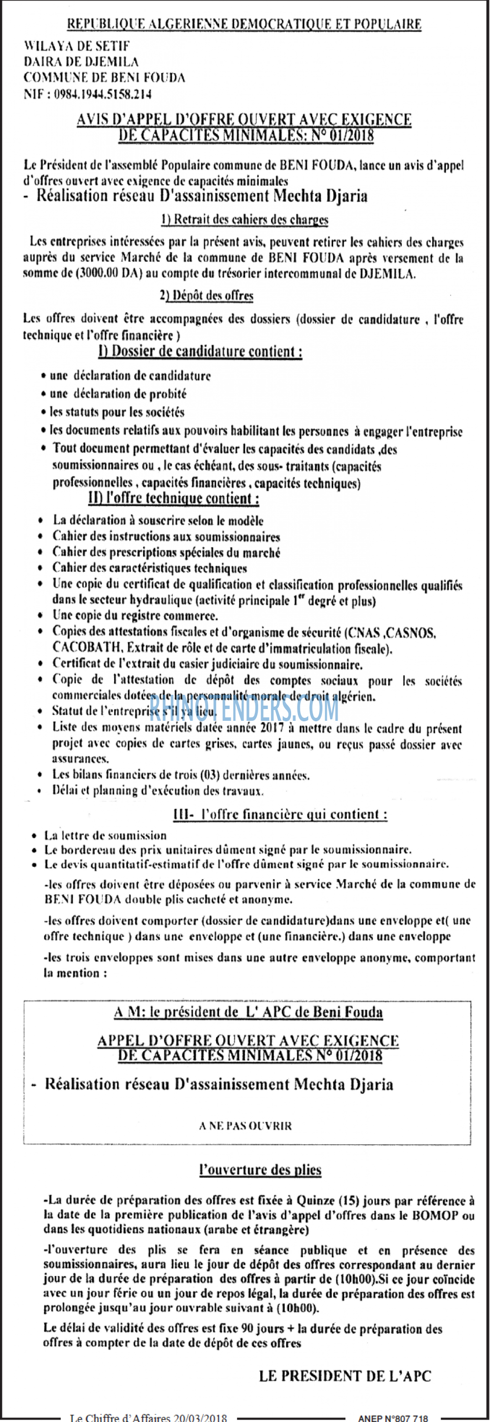 Le Chiffre d'Affaires