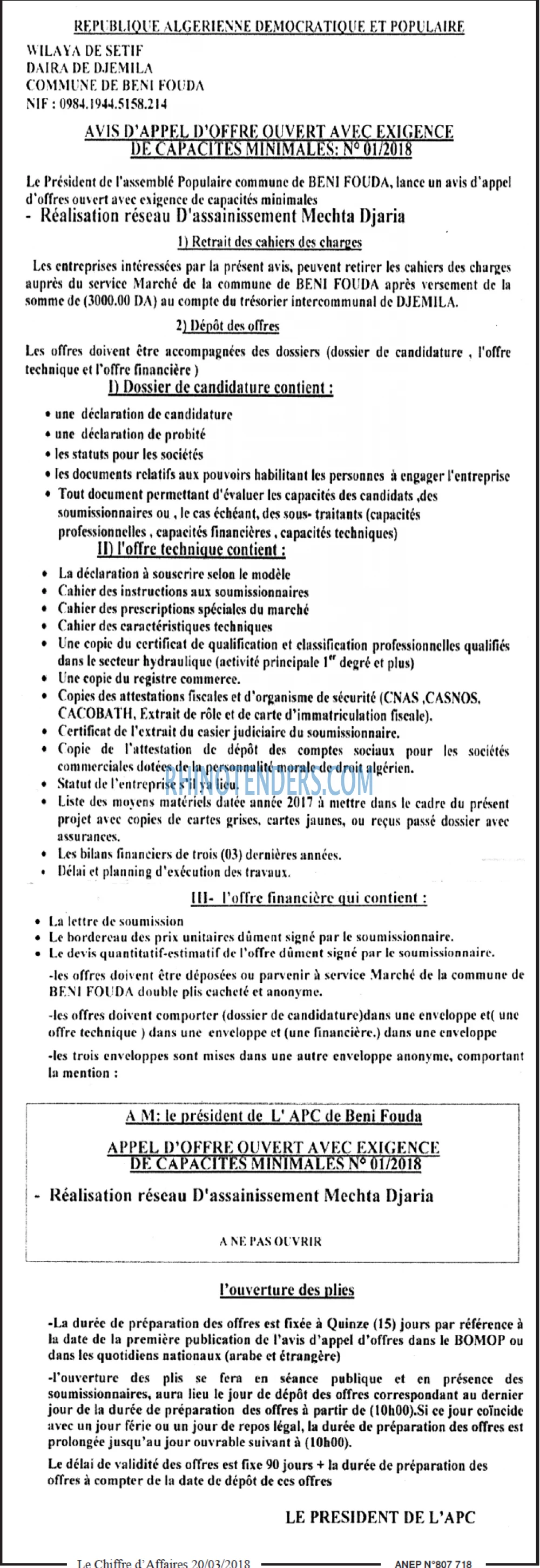 Le Chiffre d'Affaires