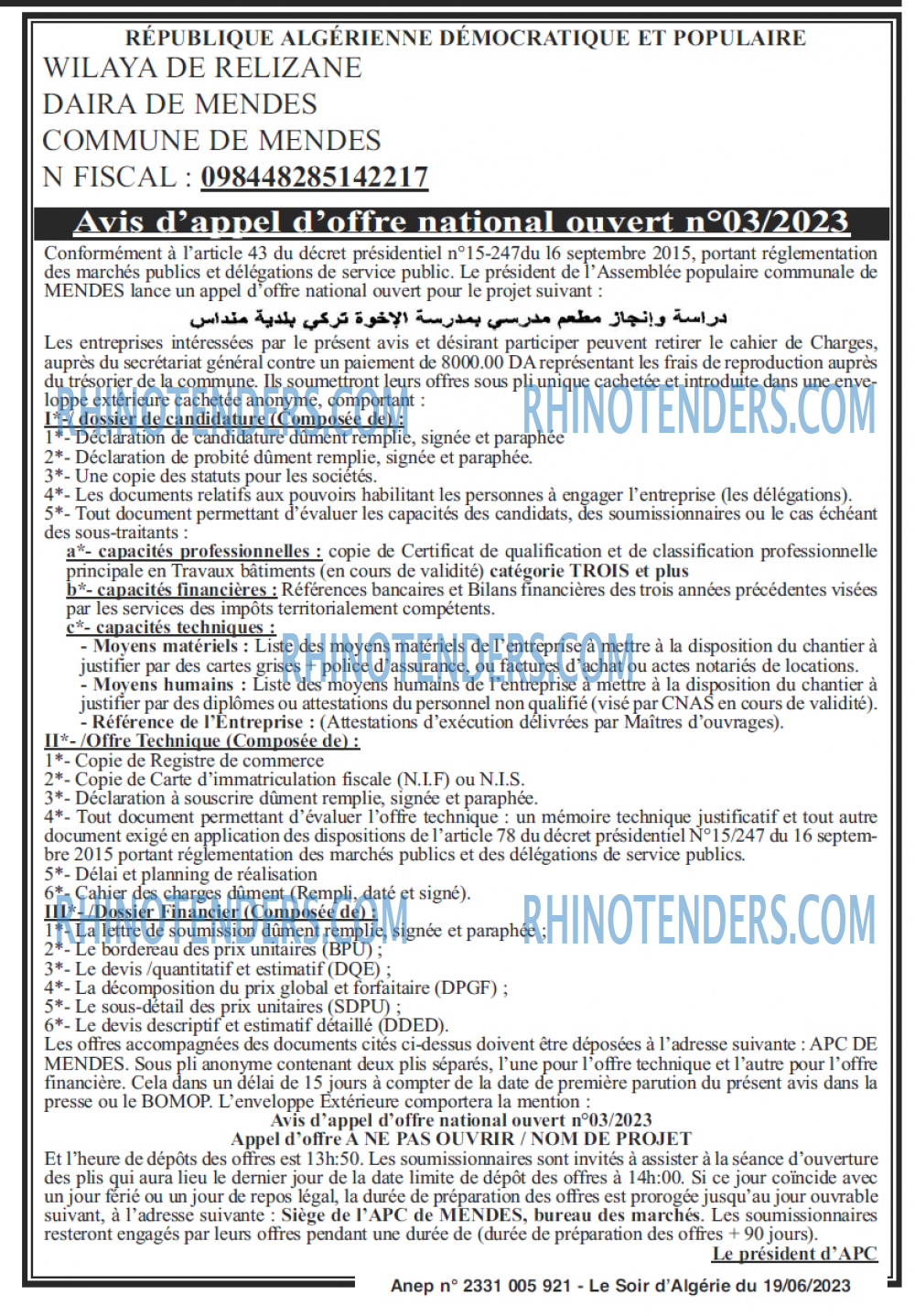 LE SOIR D'ALGERIE