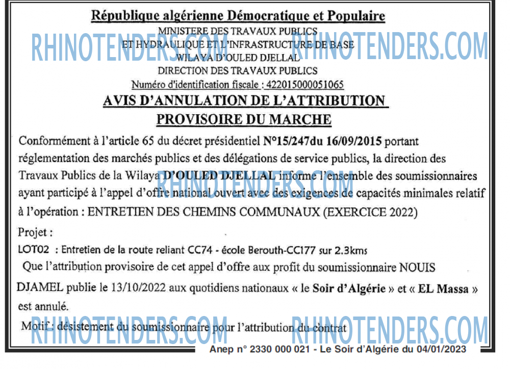 LE SOIR D'ALGERIE