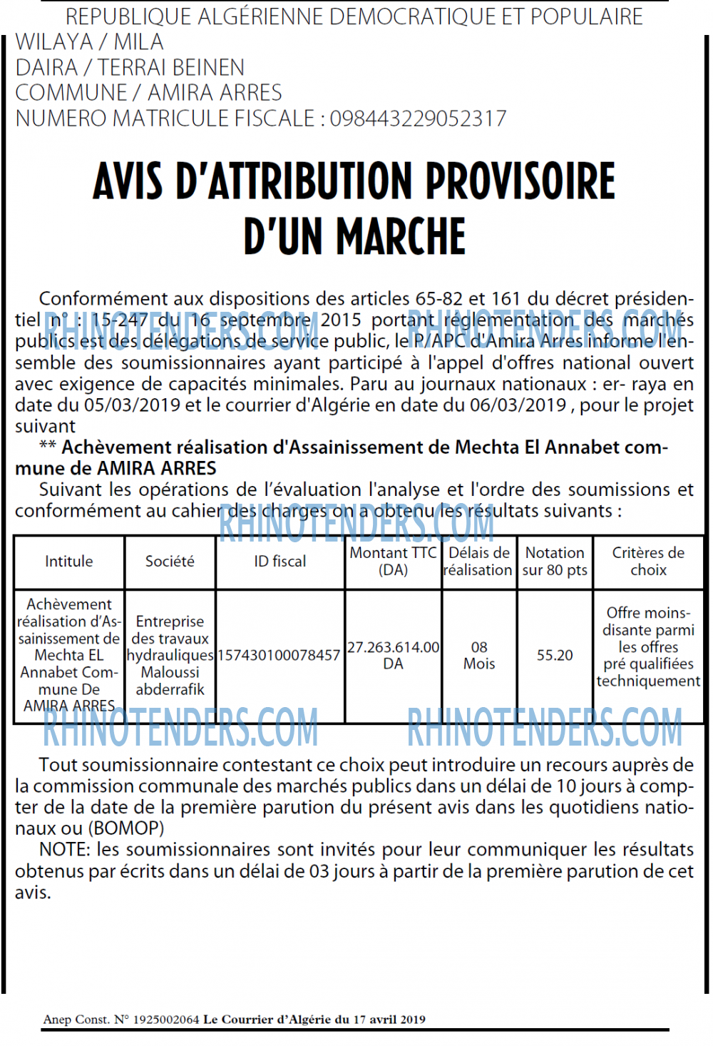 Le Courrier d'Algerie