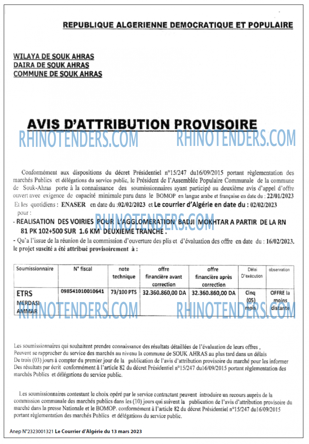 Le Courrier d'Algerie