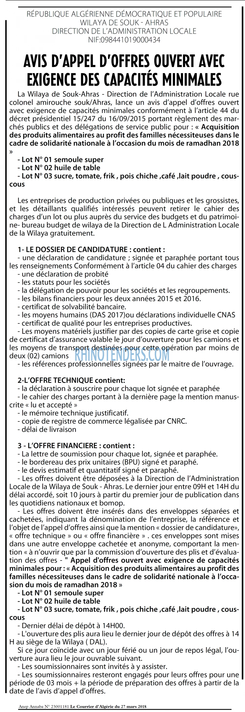 Le Courrier d'Algerie