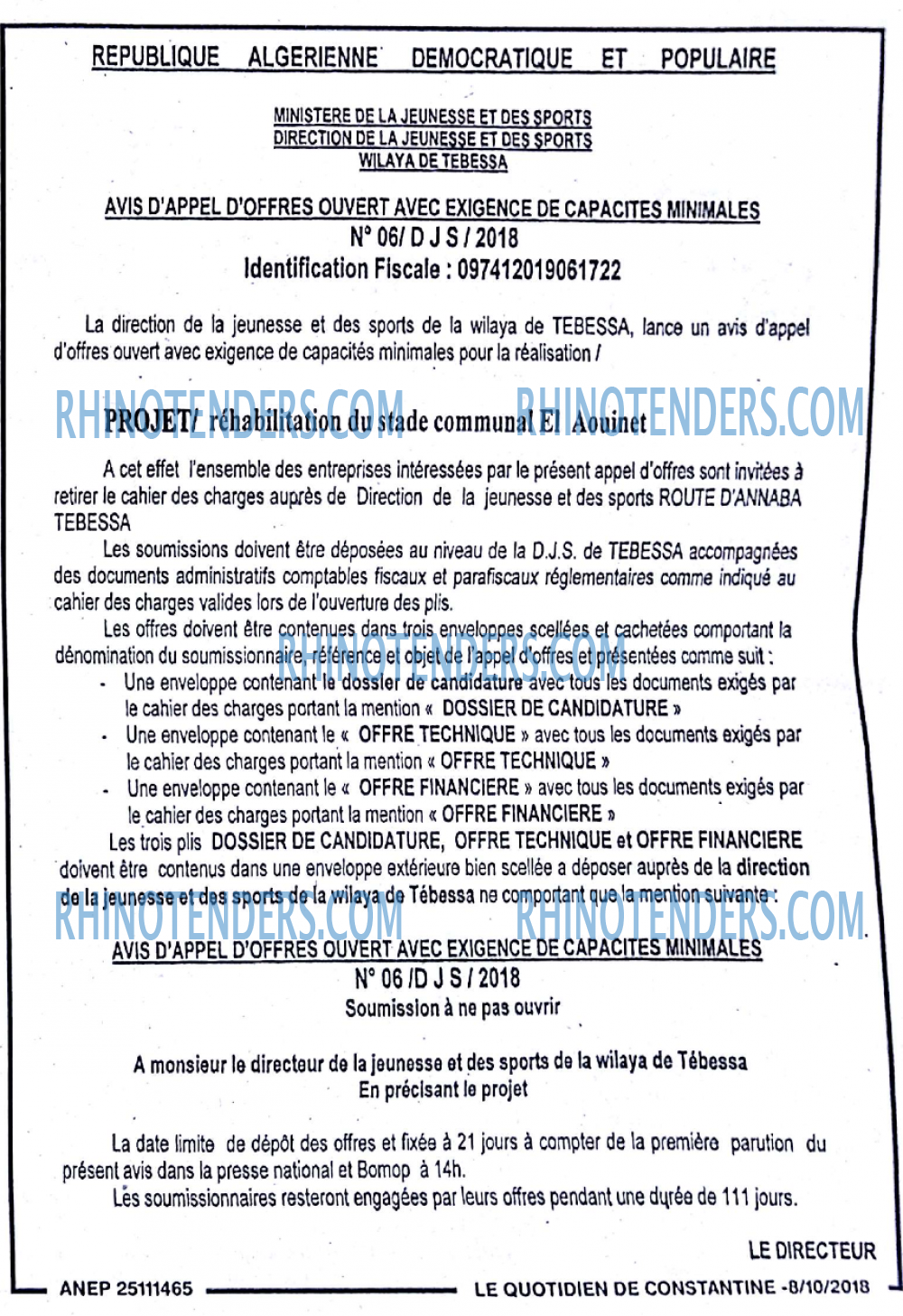 LE QUOTIDIEN DE CONSTANTINE