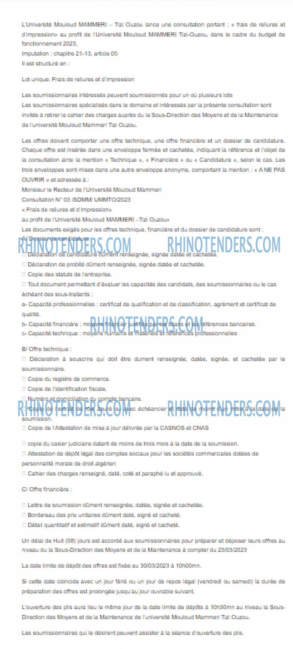 Rhinotenders
