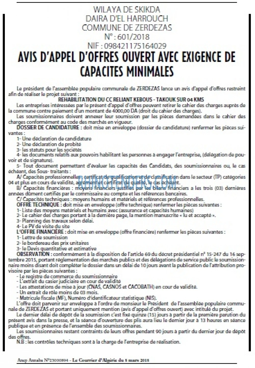 Le Courrier d'Algerie