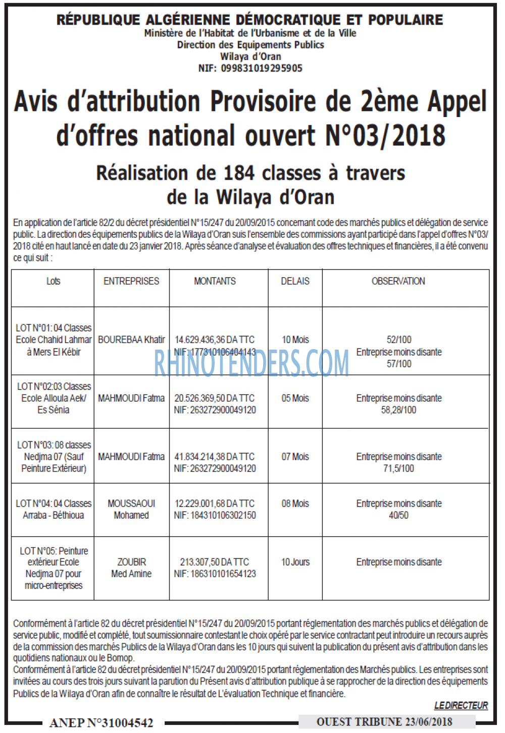 ouest TRIBUNE