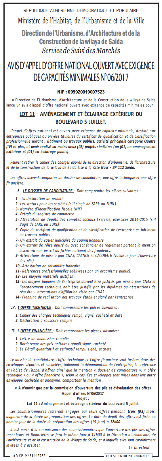 ouest TRIBUNE