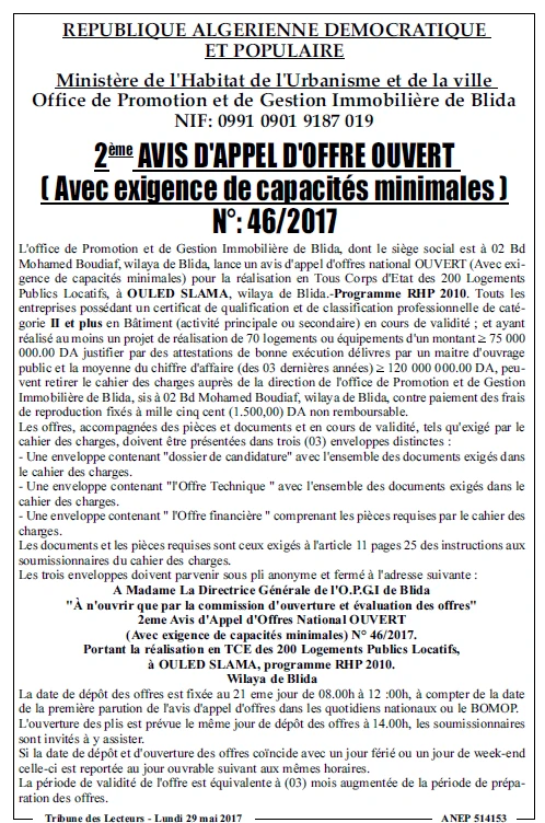 TRIBUNE DES LECTEURS