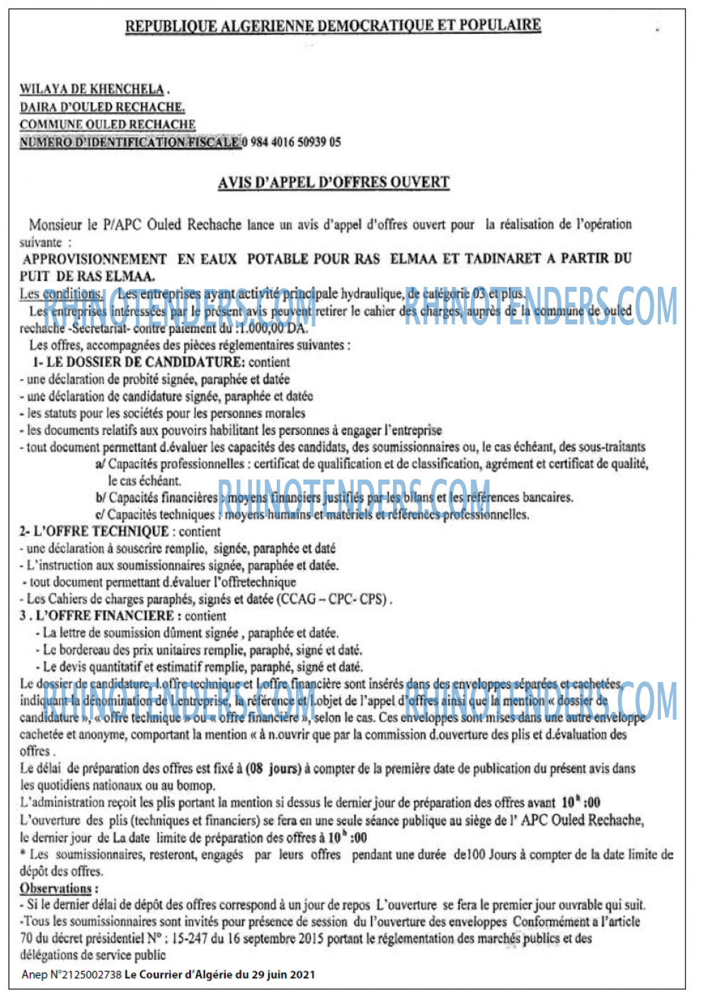 Le Courrier d'Algerie