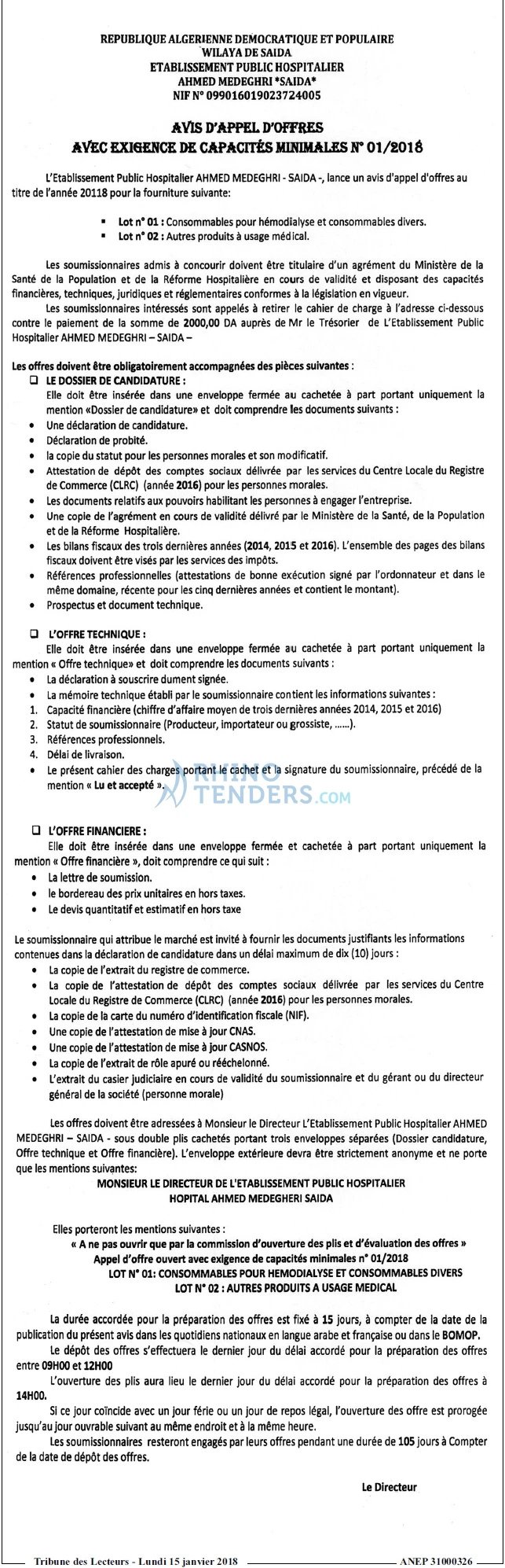 TRIBUNE DES LECTEURS