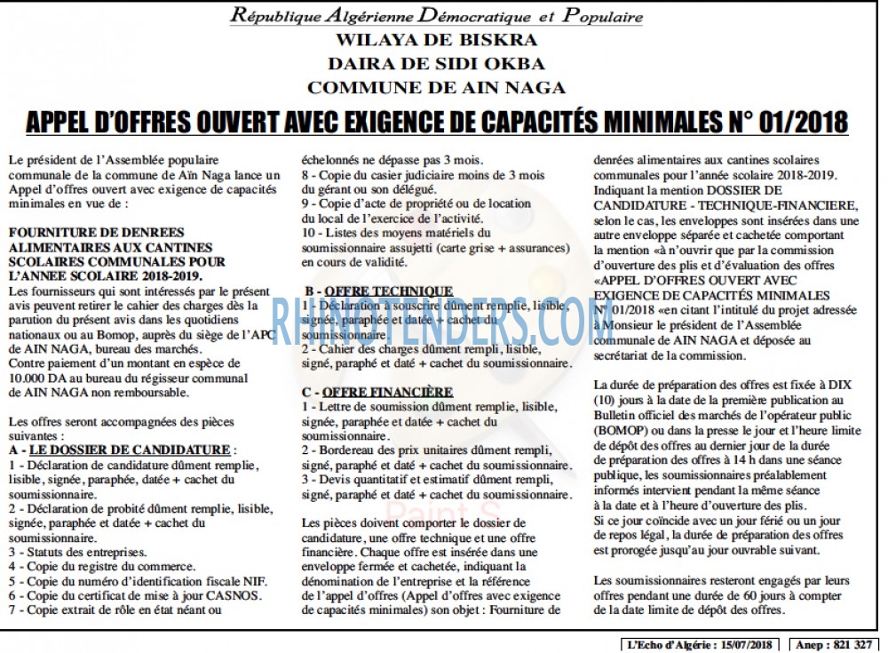 L'ECHO D'ALGERIE