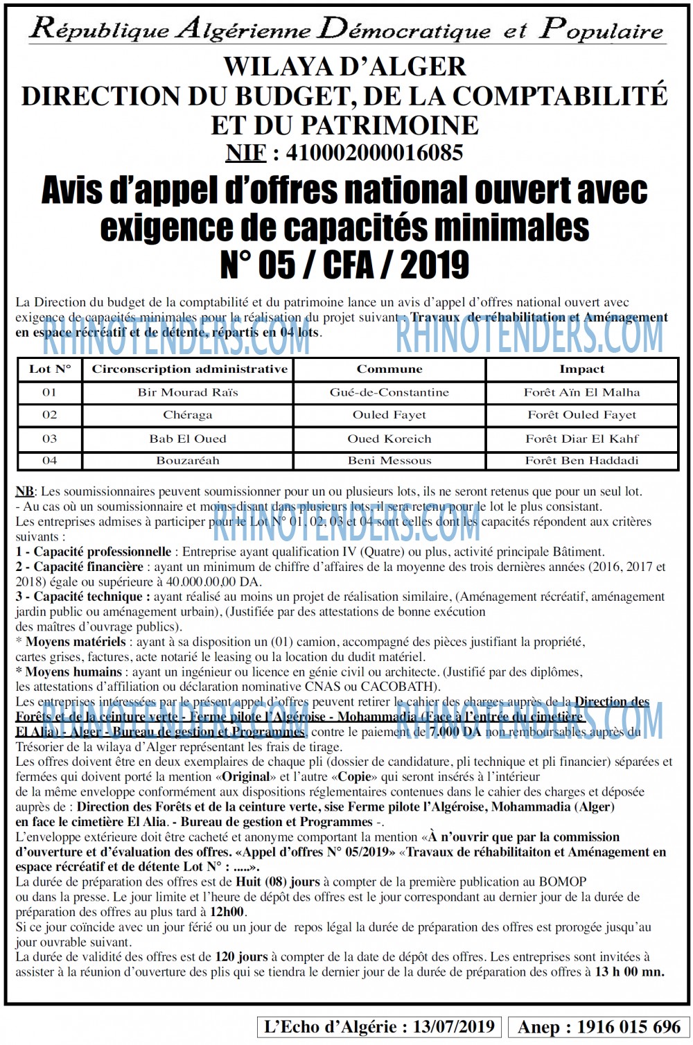 L'ECHO D'ALGERIE