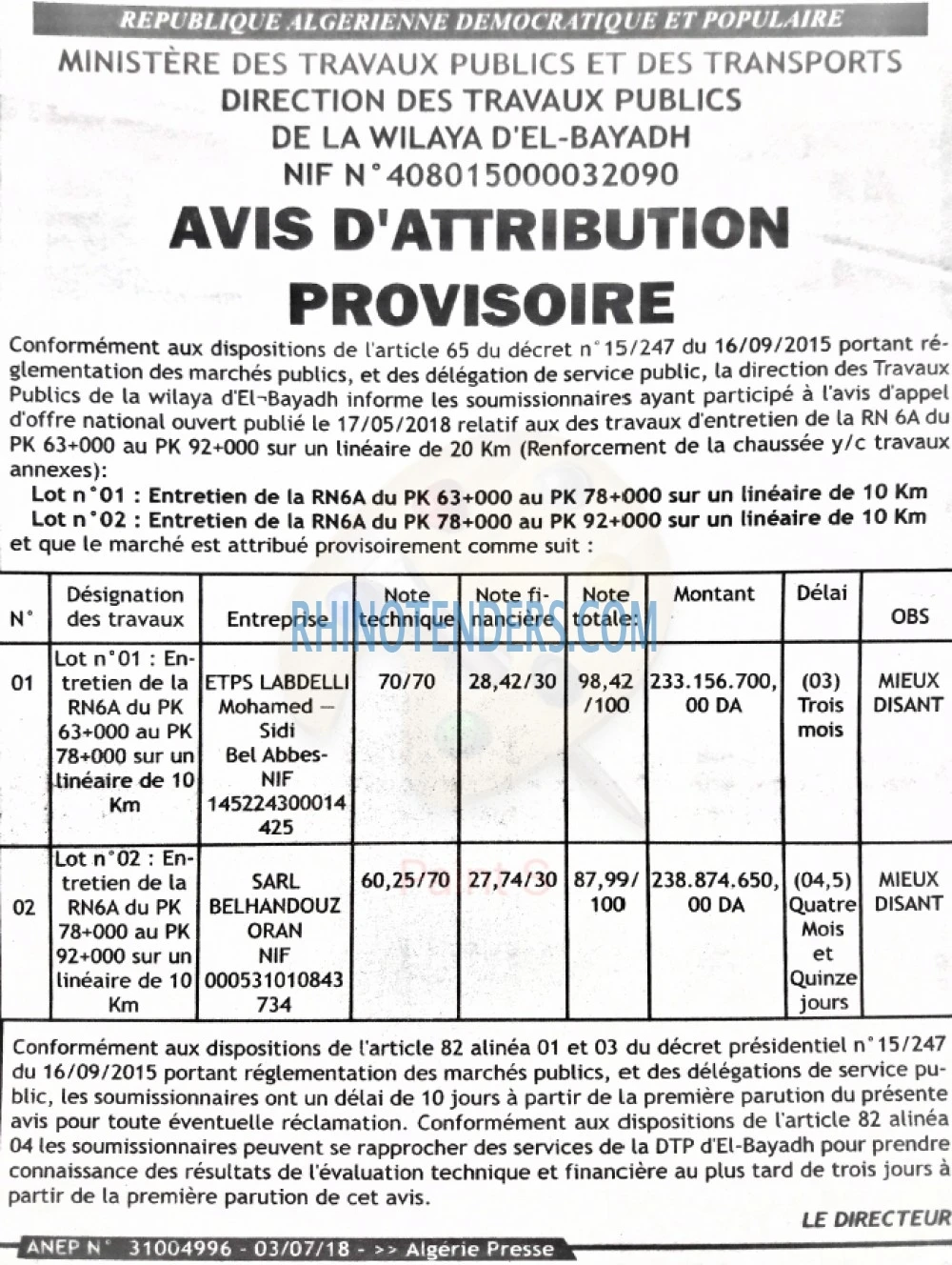 ALGERIE PRESSE