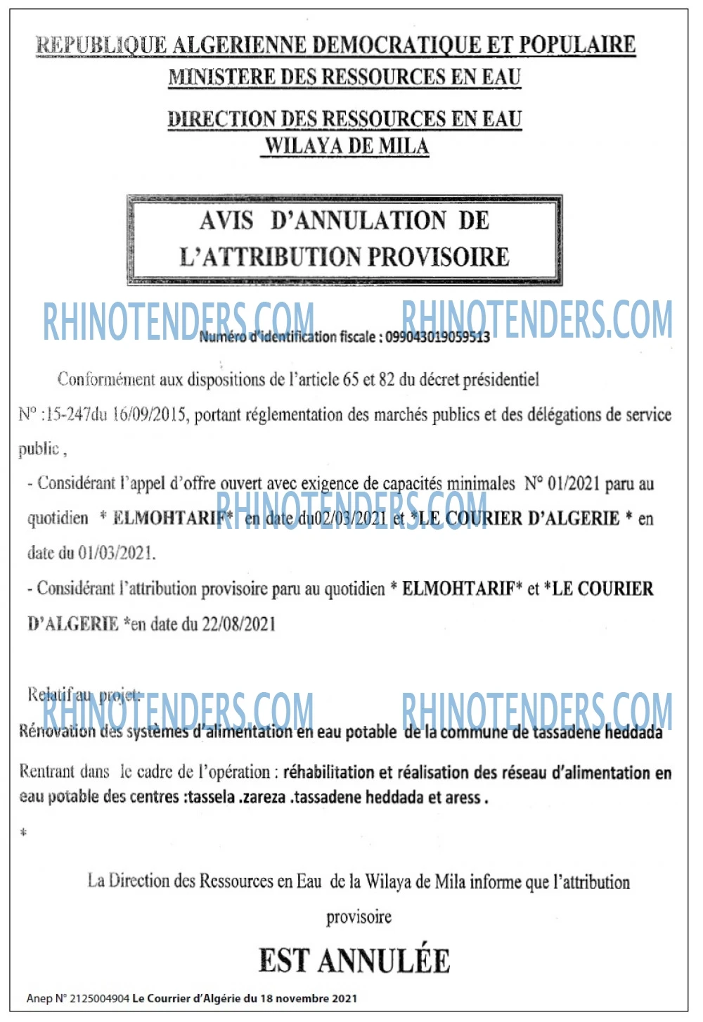 Le Courrier d'Algerie