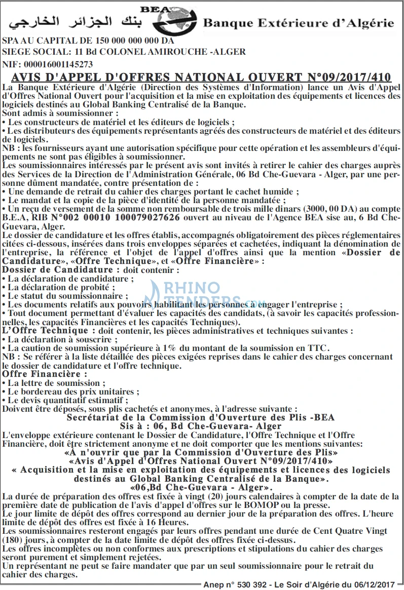 LE SOIR D'ALGERIE