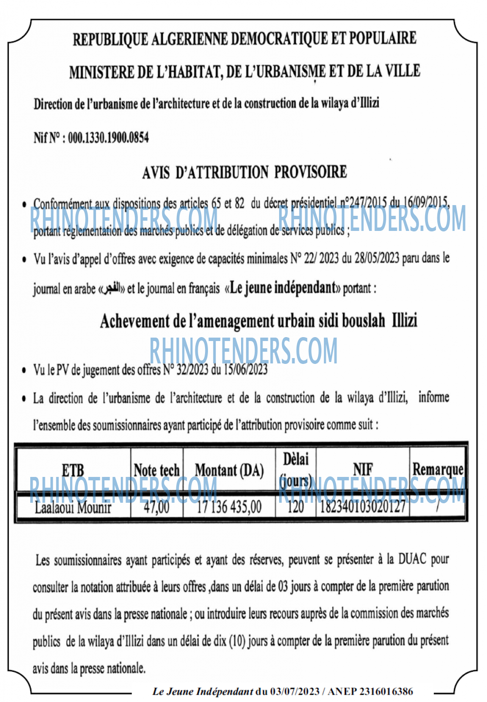 Le jeune indépendant