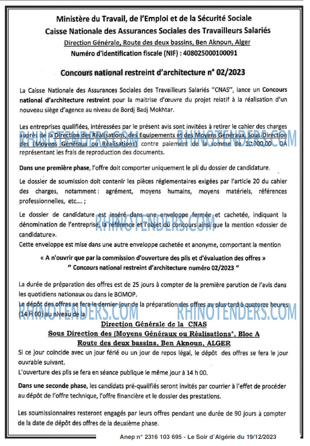 LE SOIR D'ALGERIE