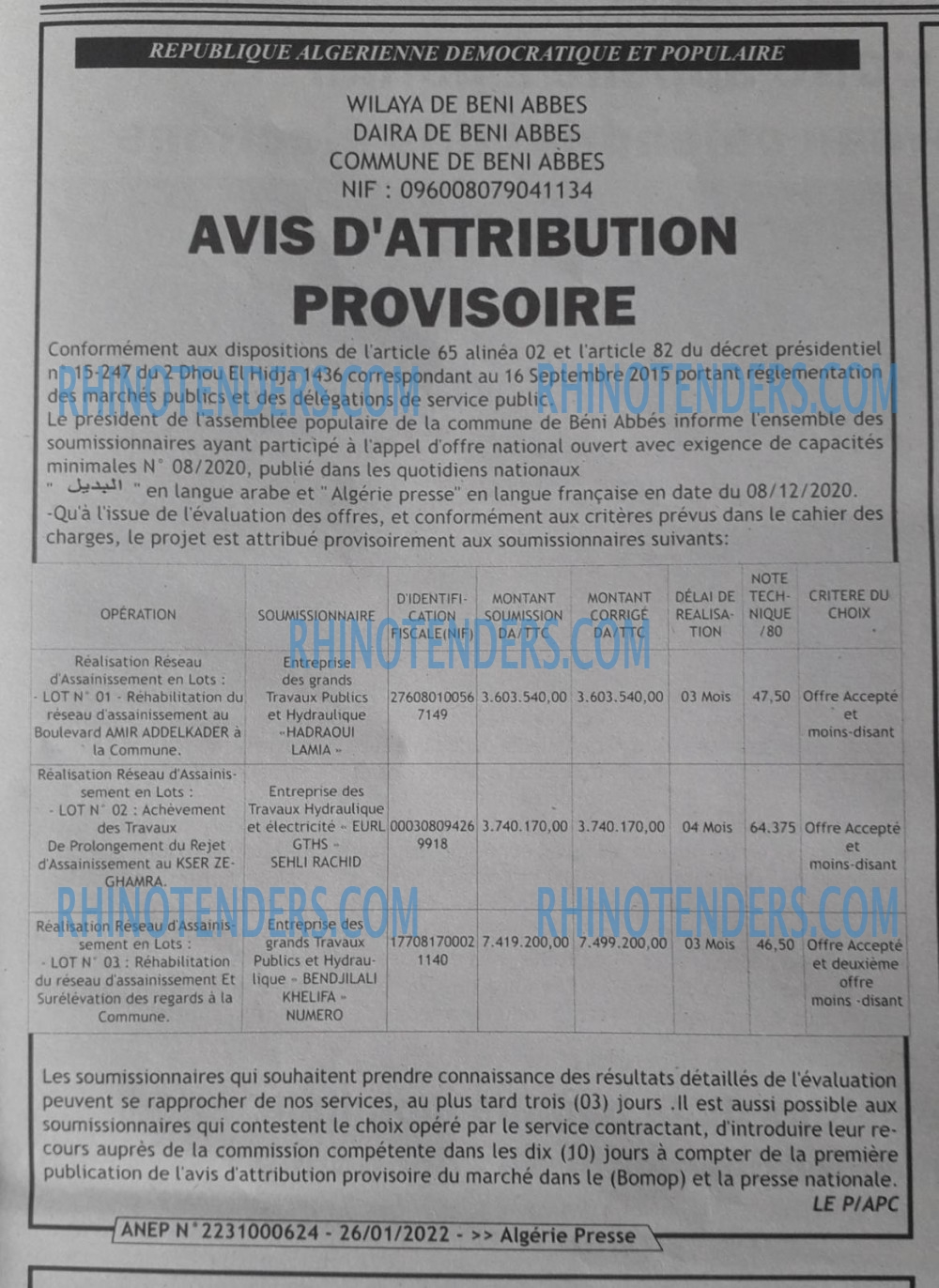 ALGERIE PRESSE