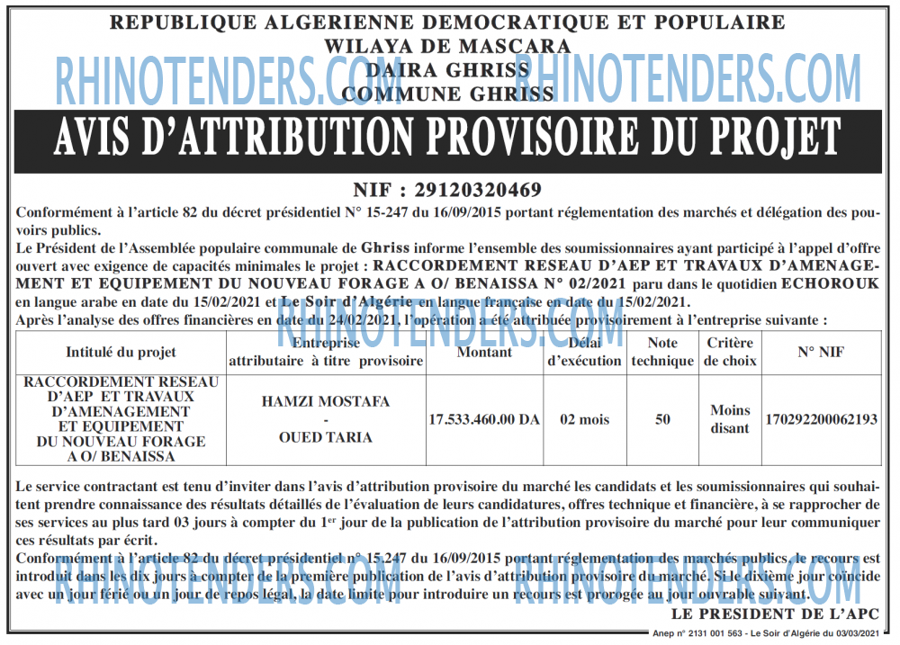 LE SOIR D'ALGERIE