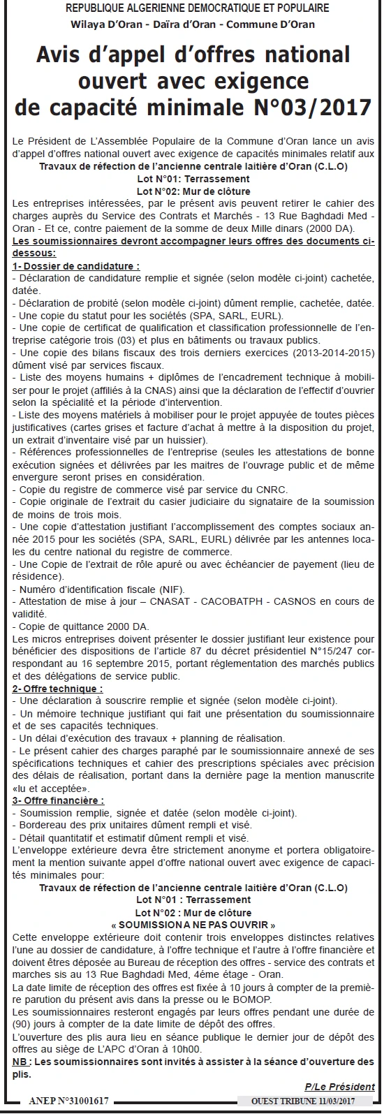 ouest TRIBUNE