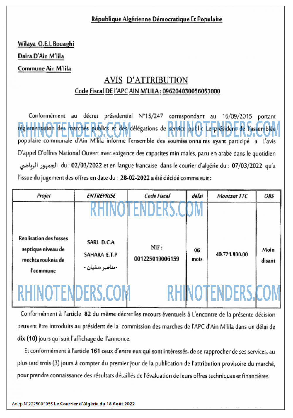 Le Courrier d'Algerie