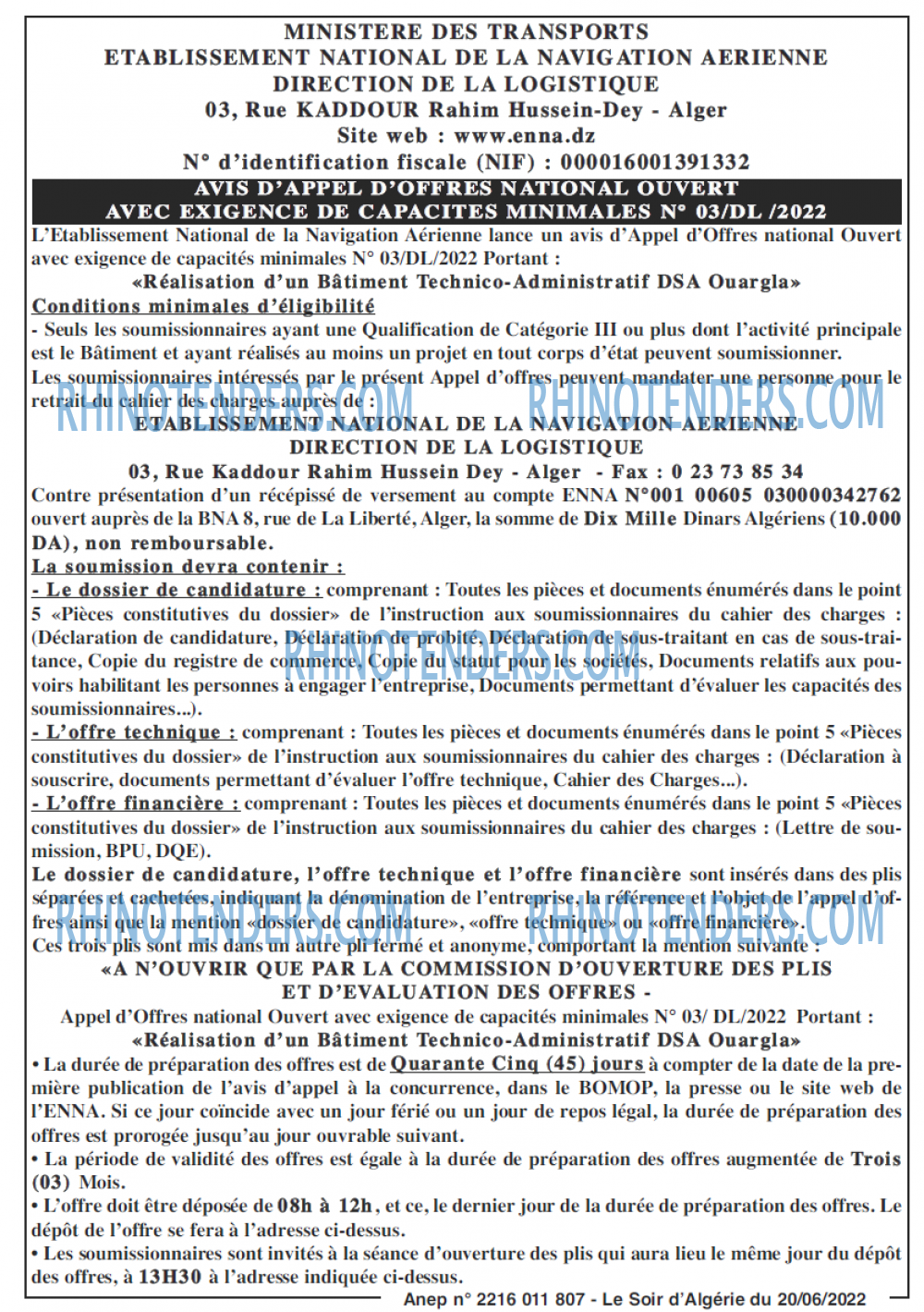 LE SOIR D'ALGERIE