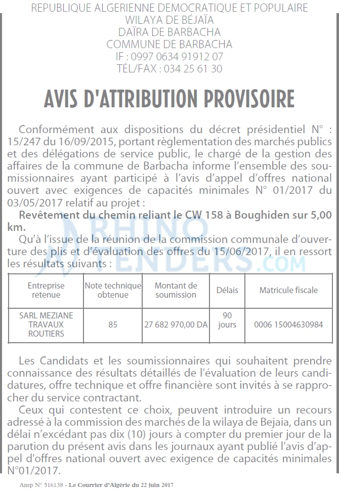 Le Courrier d'Algerie