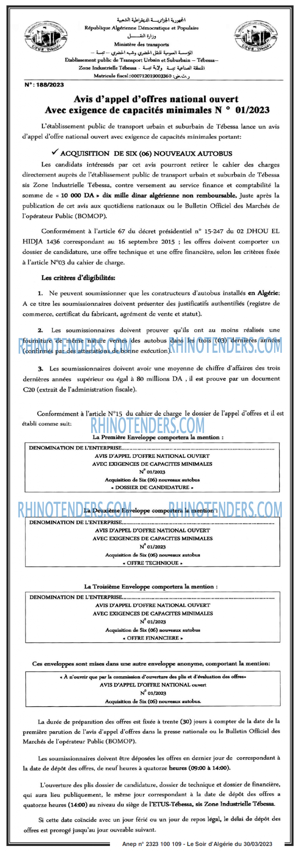 LE SOIR D'ALGERIE