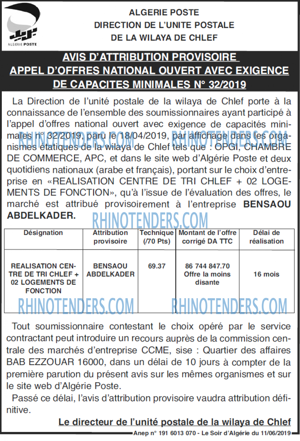 LE SOIR D'ALGERIE