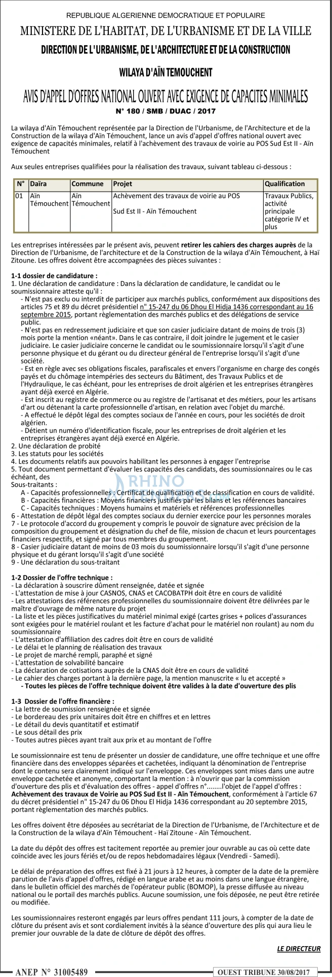 ouest TRIBUNE