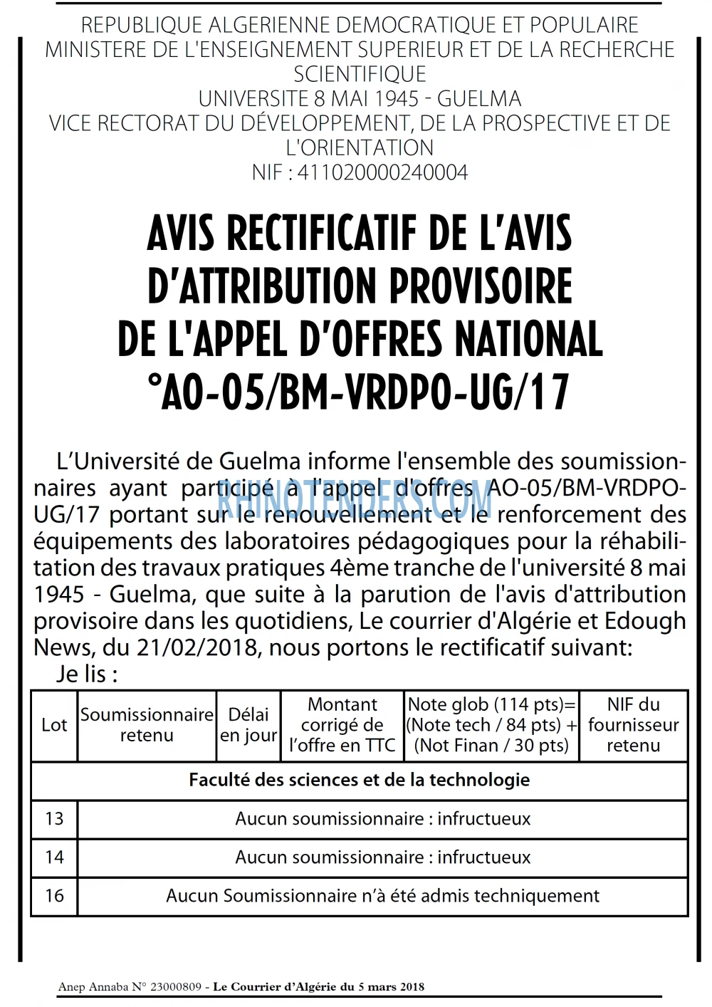 Le Courrier d'Algerie
