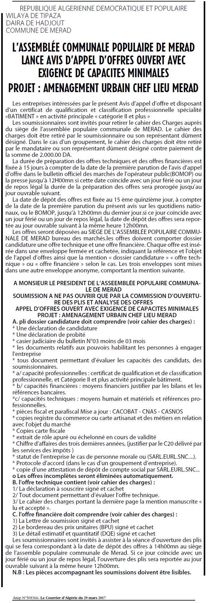 Le Courrier d'Algerie