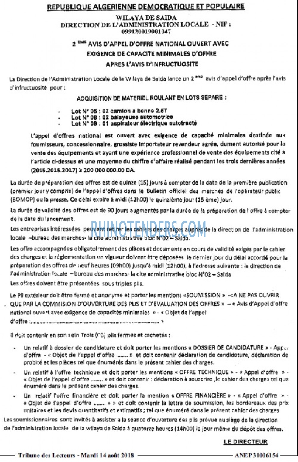 TRIBUNE DES LECTEURS